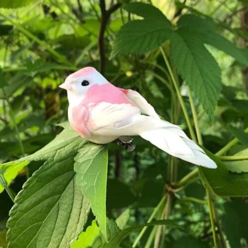 6pcs,Artificial Foam Feather Birds With clip/foot,Decorative Pink Bird for DIY Wedding Party table Decoration,Garden decor favor
