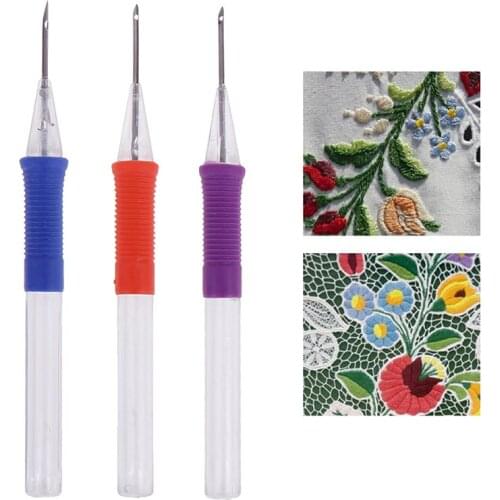DIY Embroidery Pen Hand Embroidery Needle Weaving Tool Punch Needle Craft
