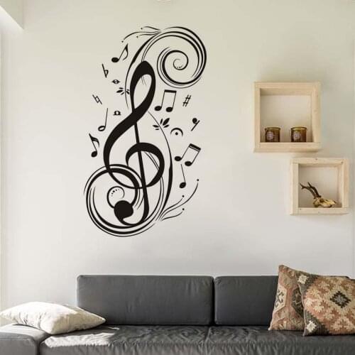 Removable Wall Sticker DIY Musical Note Wall Decal Home Art Mural Printed Pattern Home Decoration Vinyl Music Design Decor AY619