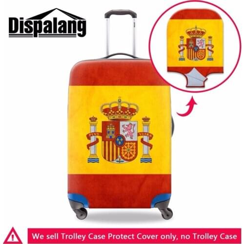 Dispalang stylish Spain Flag print portable travel accessories elastic waterproof dust cover thick luggage protective cover
