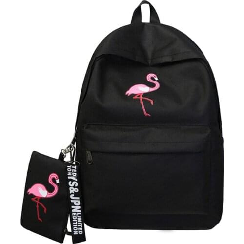 Large Capacity Backpacks Brand Women Simple Flamingo Printing Backpack For Teenage Girls Laptop School Bags Travel Backpack