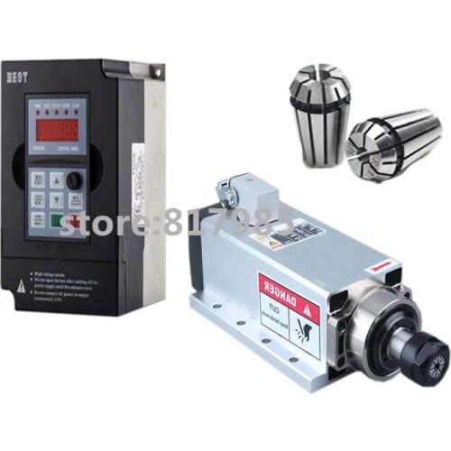 High quality Ceramic Bearings 3.5kw 220V 380V air cooled spindle motor ER20 collect and 4KW VFD inverter free shipping