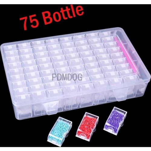 New Plastic Diamant Painting Storage Boxes 56/75/78/50 Slots Stone Container Diamond Embroidery Mosaic Holder Organizer Case Box