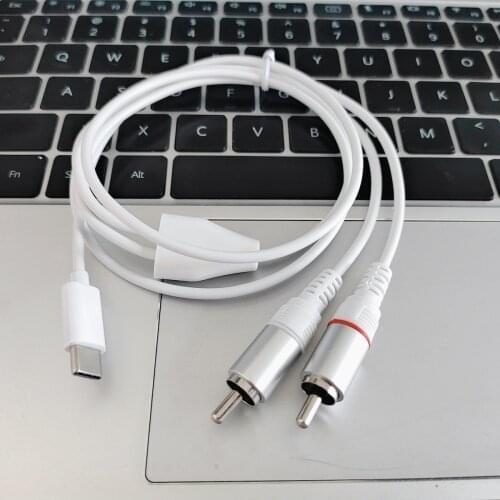 1m Type-c to double lotus audio cable USBC to 2RCA Adapter mobile phone speaker amplifier audio cable connection for xiaomi