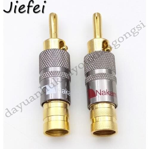 1pcs New High Quality Copper Nakamichi Speaker Cable Banana Plug with Lock Speaker Amplifier Connector