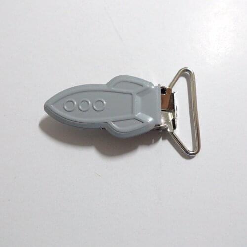 25pcs 1'' 25mm #33 GREY COLOR Enamel Rockets Suspender Clips