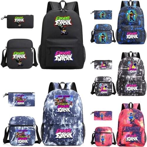 3pcs Set Backpack Children Anime Cartoon School Bag Bookbag Men Women Travel bags Mochila Daily Rucksack