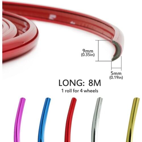 8M Car Styling Wheel Rims Protector Decor Strip Color Tire Guard Line for Volvo S40 S60 S80 XC60 XC90 V40 V60 C30 XC70 V70