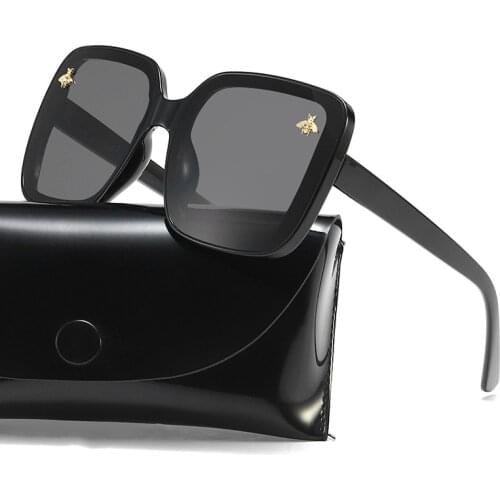 ASUOP 2020 New Fashion Lady Sunglasses UV400 Square Frame Bee Sunglasses Classic Retro Luxury Brand Mens Sports Driving Glasses