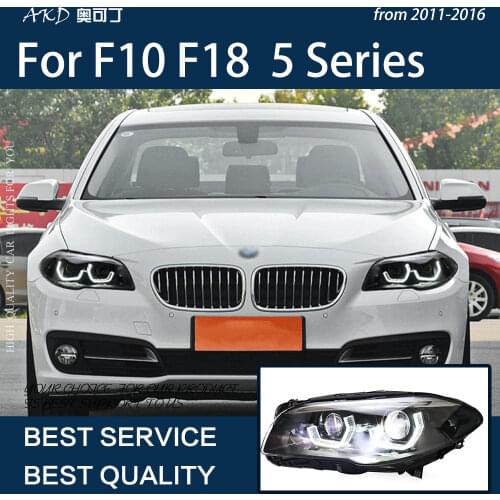 AKD Car Styling For F10 F18 2010-2016 LED Headlights DRL Turn Signal Lamp Projector Lens Angel Eye Crystal Headlight Assembly