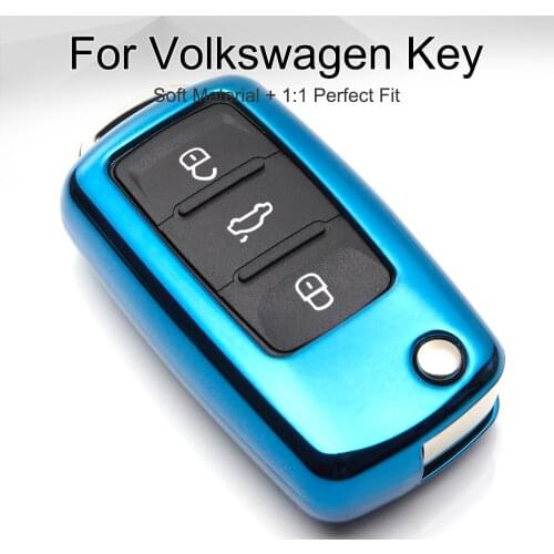 TPU Car Key Case Cover for Volkswagen VW Touran Tiguan Passat B6 B8 Golf 4 5 6 7 CC Polo Bora Jetta Beetle Keyring Accessories