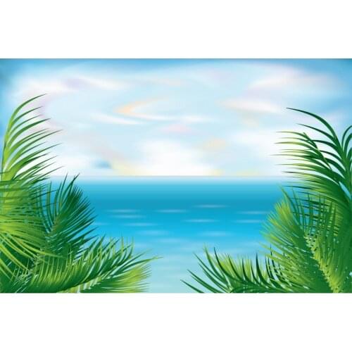 Summer Sea Beach Tropical Plantes Photography Backgrounds Holiday Time Baby Child Photographic Backdrops For Home Photo Studio