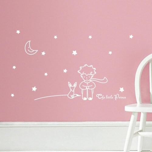 Stars Moon The Little Prince Fox Graphic Wall Vinyl Children nursery Fairy Tale Sticker decals for kids room nursey room decor