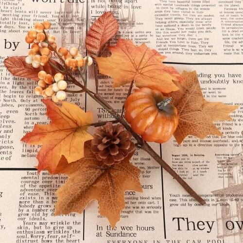 Artficial Maple Leaf Pumpkin Simulation Sunflower Picks Garland Accessories Home DIY Atumn Harvest Thanksgiving Halloween Decor