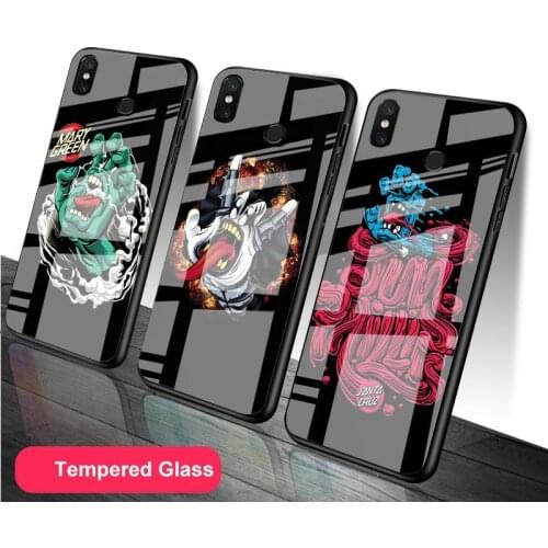 Santa Cruz Skateboards Art DIY Tempered Glass Phone Case for Redmi 7A 8 9 NOTE 9 8 7 6 Pro Luxury printed cover shell