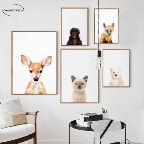 Unframed Animals Canvas Paintings Wall Art Posters And Prints Nursery Pictures for Kids Living Room Home Decor