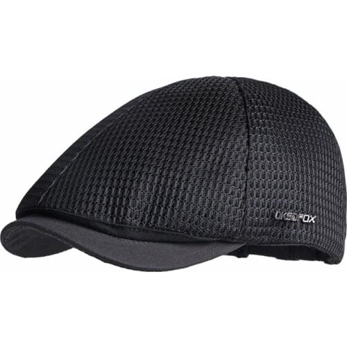 Casual Summer Beret Hat Men Herringbone Newsboy Cap Hollow Mesh Flat Peaked Cap Women Breathable Net Sun Hat Painter Adjustable