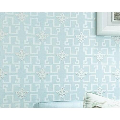 Beibehang Chinese retro three-dimensional square non-woven wallpaper restaurant living room background wall cloth 3d wallpaper