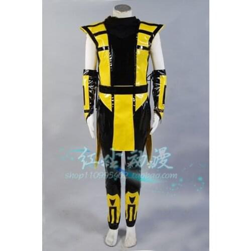 2017 Scorpion Mortal Kombat 3 Yellow Outfit Cosplay Costume Any Size