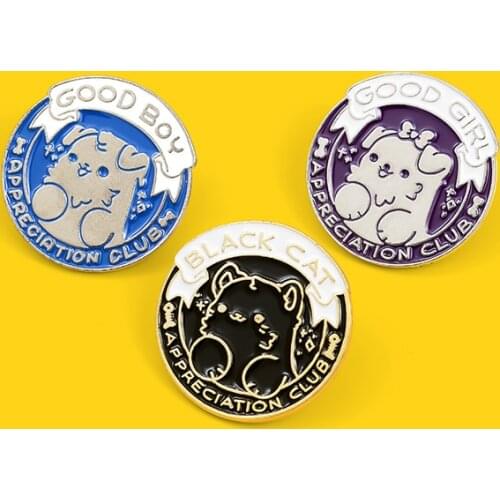 Good girl appreciaton club Round brooch creative brooch pin badge enamel backpack lapel pin animals hat jewelry gift for friend