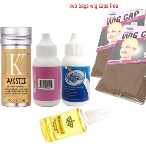 Lace Wig Glue Hair Bonding 38ml + Remover 30ml + Wax Sticks 75g Wig Tool Kits For Tape Toupee Lace Frontal System