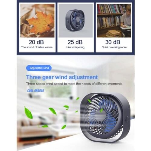 1Set Three Blade USB Desktop Small Fan Big Wind Three Adjustable Portable Desktop Small Fan Portable Small Fan Dropshipping