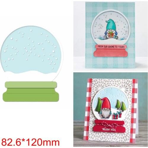 Metal Cutting Dies Merry Christmas Crystal Ball Snow Frame DIY Scrapbook Craft Making Cards Photo Album Supply Dies New Template