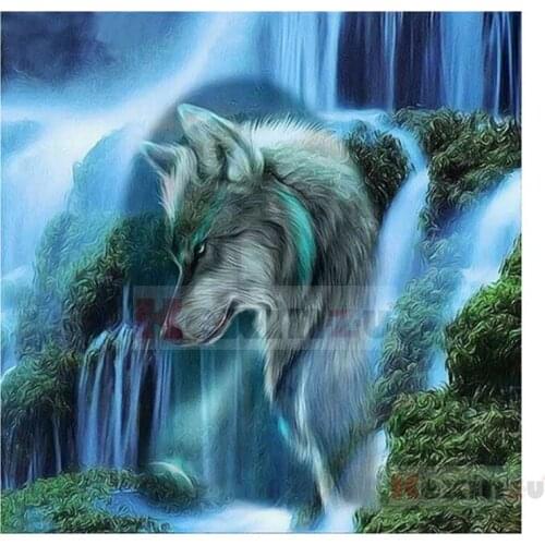 Kexinzu 5D DIY Full Square Drill Diamond Painting"Wolf Animal"3D Embroidery Rhinestone Cross Stitch 5D Home Decor Gift K602