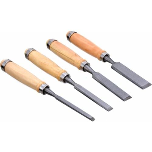 4pcs/lot Wood Carving Chisels 8/12/16/20mm Woodworking Carving Hand Tool Set with Wooden Handle