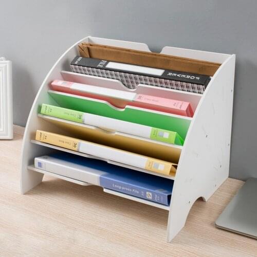 6 Layers Fan Shaped Desk Organizer Document Tray Magazine File Letter Holder Stationery Pencil Container Home Office Accessories