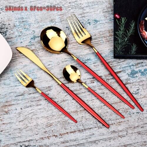 Stainless Steel Tableware Dinnerware Kitchen Washing Utensils Cutlery Complete Lunch Of Dishes Dinner Knife Spoons Fork Sets