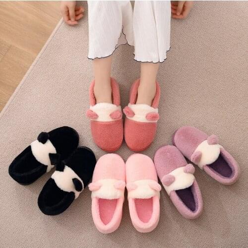 Ladies and Mens New Cotton Slippers Bag with Autumn and Winter Indoor Thick-soled Household Couples To Keep Warm