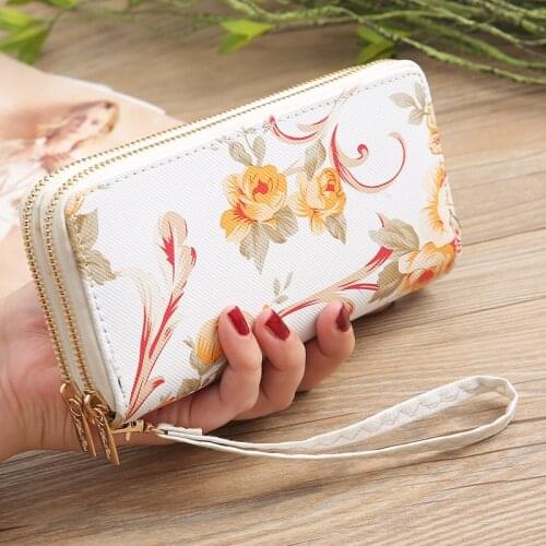 New Women Phone Wallet Luxury Brand Big Capacity Coin Purse Smart Long Zipper Wristlet Female Wallet Ms Clutch Bags