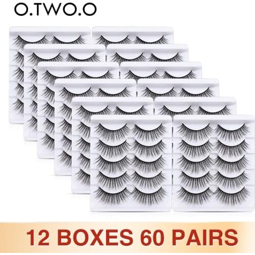 O.TWO.O False Eyelashes Wholesale 12 Lots Thick Volume Long Fake Lashes Eye Makeup Tools Fluffy Mink Eyelashes