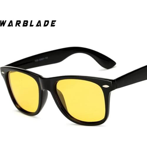 Night Vision Goggles Sunglasses Women Men Brand Designer Driving Sun Glasses Transparent Frame Yellow Lenses WarBLade W1029