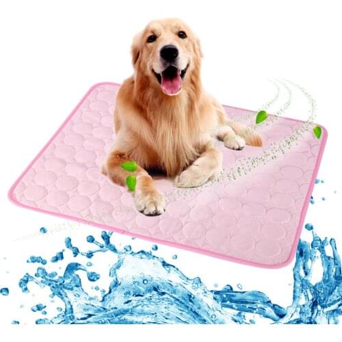 Cooling Pet Mat Pad Summer Dog Beds Mats Blue Pet Ice Pad Cool Cold Silk Moisture-Proof Cooler VIP Dropshipping