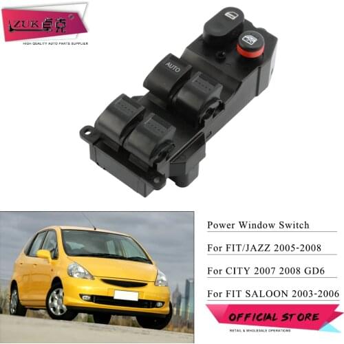 ZUK Power Master Window Control Switch Assy For HONDA FIT JAZZ CITY GD1 GD3 GD6 GD8 2003 2004 2005 2006 2007 2008 35750-SEL-P11