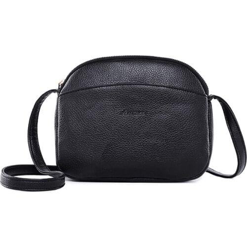 Casual Women Small Flap Pu Leather Solid Crossbody Bag For Women Zipper Simple Shoulder Bag Ladies Handbag Messenger Bag