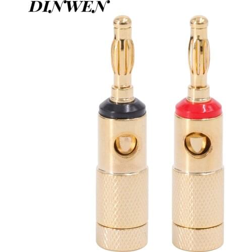 Gold Plated Brass Speaker Banana Plug 4mm Female Binding Post Connector Jack Speaker Cable Terminal Hifi Audio Amplifier DIY