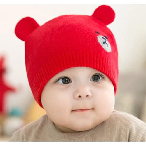 Kids Baby Little Bear Hat Soft Cute Knit Cap Toddler Infant Autumn Winter Warm Beanie Bonnet Hat Toddler Kids Infant Ear Hats