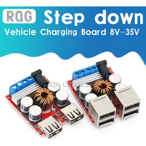 DC-DC Vehicle Charging Board 8V-35V 5V 8A Power Supply Depressurization Module 2 4 port USB Output mobile Charger