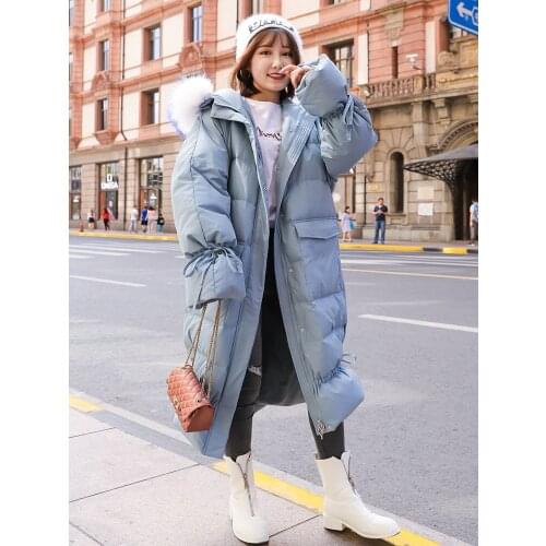 Winter Women Down Jacket XLong Down Coat Female Large Raccoon Fur Hood Warm Clothes Thick Warm Ladies Jackets Coats Hiver 22002