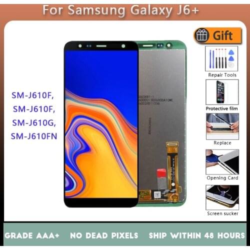 6.0'' LCD J6 Plus for Samsung Galaxy J6+ J610 J610F J610FN Display Touch Screen Digitizer Assembly Repair Parts