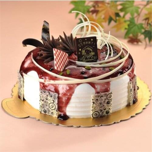 1pc Gold Round /square Cake Plate Round Base Paper Cup Cake Rack Carton Pad Party Pastry Baking Mat Ornament