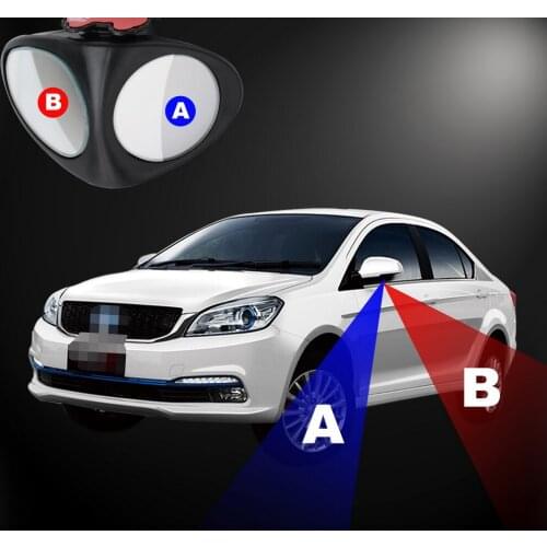 2 in 1 Car Convex mirror & Blind Spot Mirror Wide Angle Mirror 360 Rotation Adjustable Rear View Mirror View Front Wheel