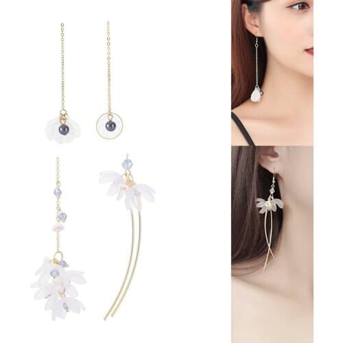 2020New 50Pcs White Shell Asymmetry Flower Petal Button for DIY Jewelry Earring or Necklace Pendants Accessories BY60-ER117