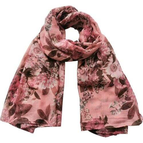 2021 Women Fashion Floral Printed Pattern Cotton Scarf Shawls Wraps Hijabs 10pcs/lot