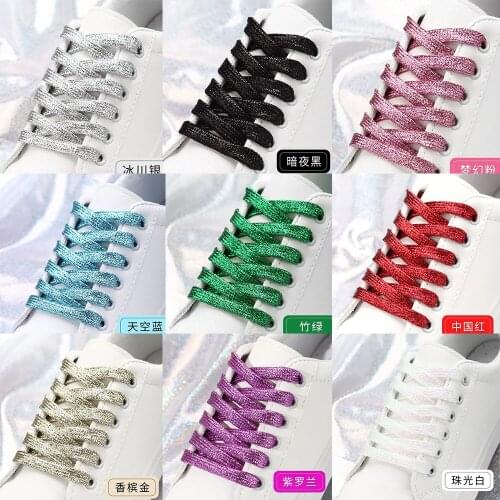 1 Pair Shiny Shoe Laces Colorful Sneaker Shoelaces Men Women Fashion Decorative Shoe Accessory Shoelace Parts Replacement Supply