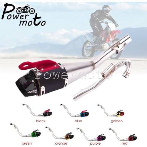 7 Colors Motocross Aluminum Complete Exhaust Pipe System Slip On Muffler Muffler Silence For Honda CRF230F CRF 230F 2008-2020