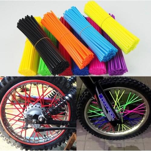 72Pcs/Pack Bike Wheel Spoke Protector Colorful Motocross Rims Skins Covers Off Road Bike Guard Wraps Kit MTB Bicycle Accessories